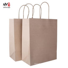 Solid brown kraft custom printed paper bag